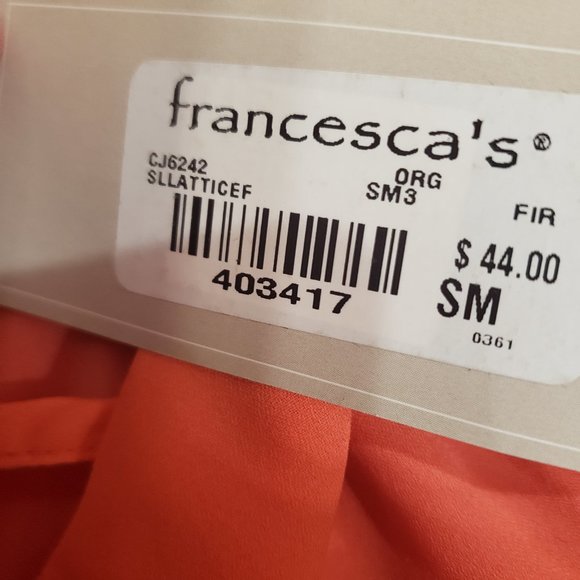 Alya Francesca's Womens Dress Coral Lattice High Low NWT Size S Small Spring - Picture 7 of 9